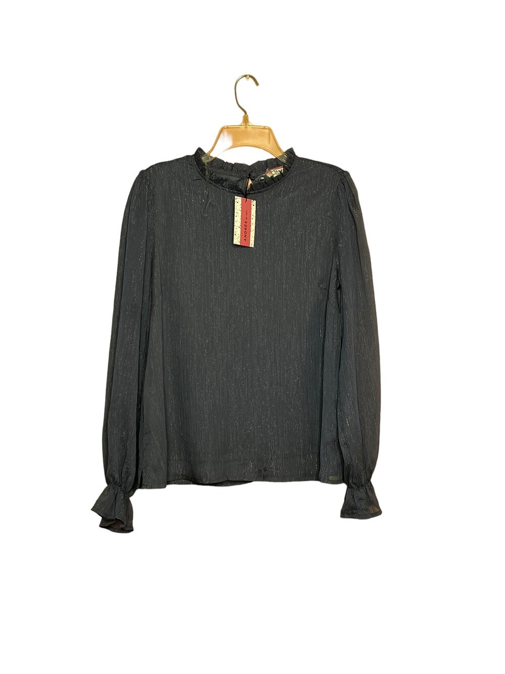 Andree by unit Dream Of The Day Charcoal Gray Blouse size Small